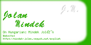 jolan mindek business card